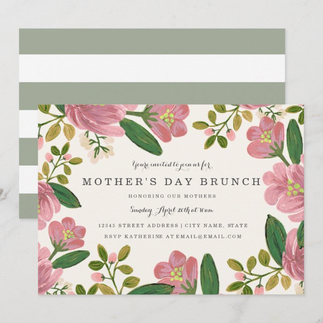 Blush Bouquet Mother's Day Brunch Invitation (Front/Back)