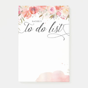Blush Bouquet Personalized Lined To-Do List Post-it Notes