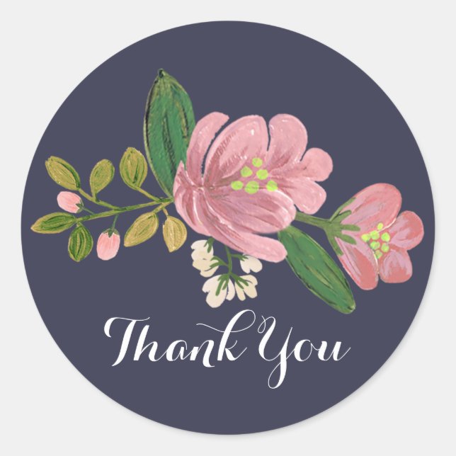 Blush Bouquet Wedding Classic Round Sticker (Front)
