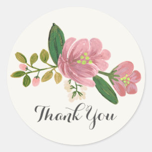Blush Bouquet Wedding Classic Round Sticker