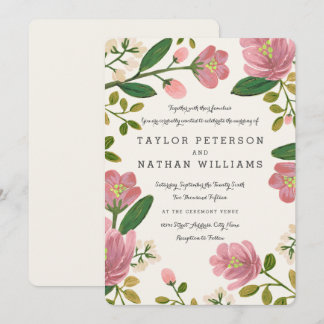 Blush Bouquet Wedding Invitations