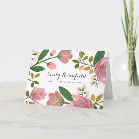 Blush Bouquet Wedding Party Card