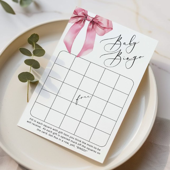 Blush Bow Baby bingo Coquette baby shower game (Creator Uploaded)