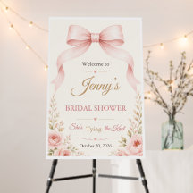 Blush Bow Bridal Shower Foam Core Welcome Board