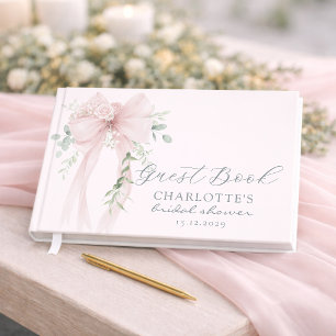 Blush Bow Bridal Shower Guest Book