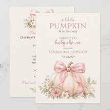 Blush Bow Little Pumpkin Baby Shower
