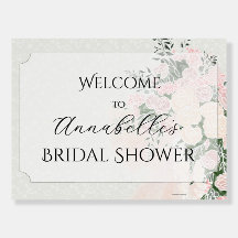 Blush bow Rose Wisteria Bouquet Bridal Shower