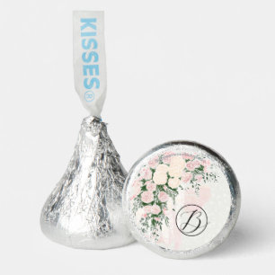 Blush Bow Rose Wisteria Bouquet Monogram Hershey®'s Kisses®