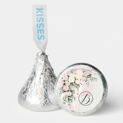 Blush Bow Rose Wisteria Bouquet Monogram Hershey®'s Kisses®