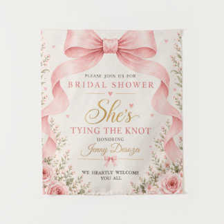 Blush Bow She's Tying the Knot Backdrop