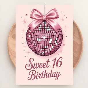Blush & Bows Sweet Sixteen Birthday Card