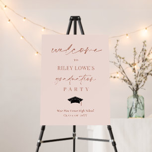Blush Brass Calligraphy Graduation Welcome Foam Board