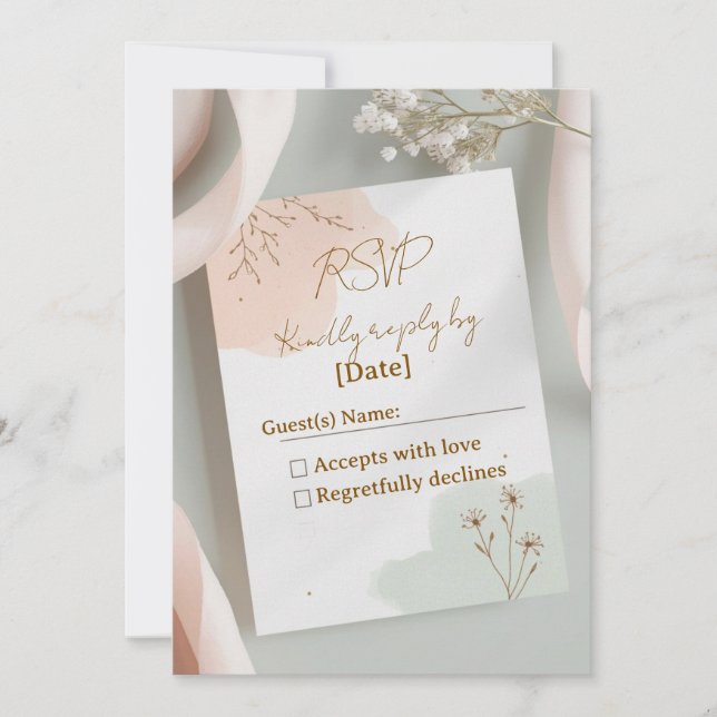 Blush & Breeze – Modern Romantic RSVP Card (Front)