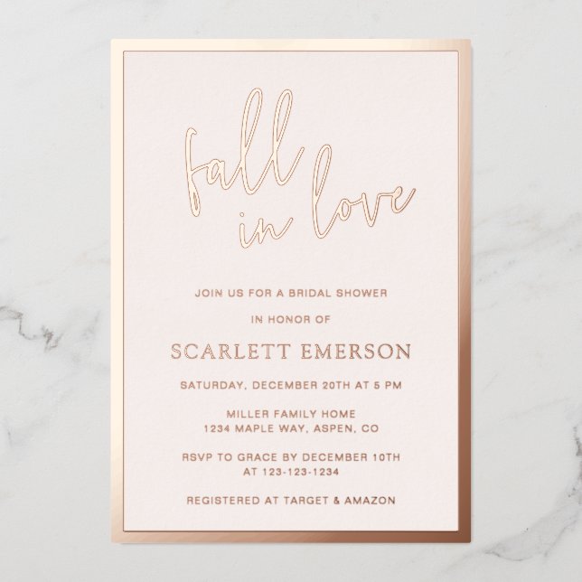 Blush Bridal Shower Foil Invitation (Front)