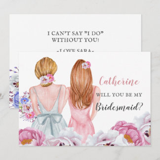 Blush Bride Best friend Will You Be My Bridesmaid Invitation