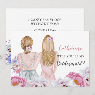 Blush Bride Best friend Will You Be My Bridesmaid Invitation