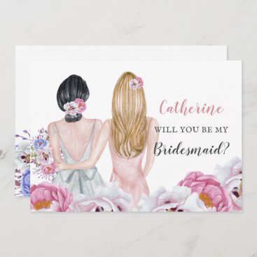 Blush Bride Best friend Will You Be My Bridesmaid Invitation