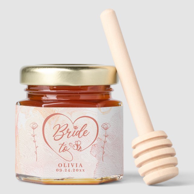 Blush Bride to BEE Honey Jar Favors (Front)