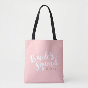 Blush Bride's Squad Personalized Bridal Party Tote Bag