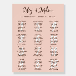 Blush Brown 12 By Table Seating Chart Foam Board