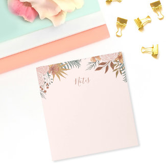 Blush brown amber and olive green Boho Notepad