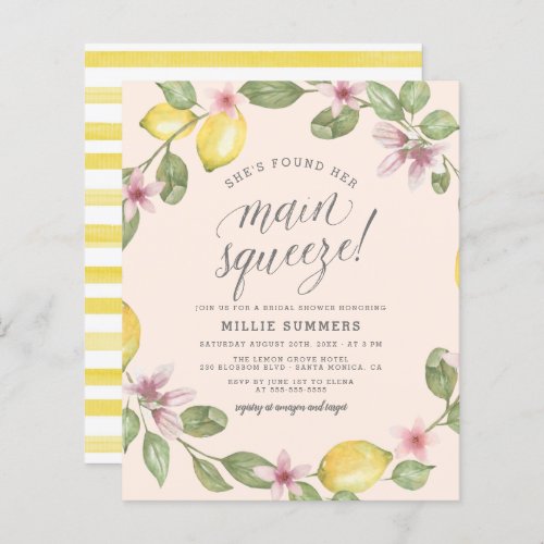 Blush  Budget Lemon Main Squeeze Bridal Shower