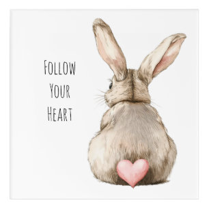 Blush Bunny Rabbit Heart Acrylic Print