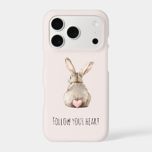 Blush Bunny Rabbit Heart iPhone 17 Pro Case