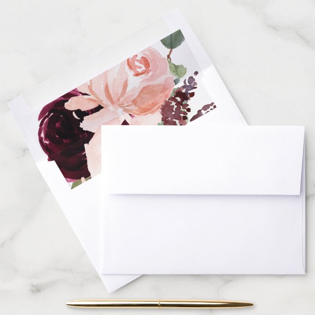 Blush Burgundy Envelope Liner (Desk)