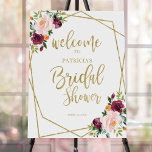 Blush Burgundy Floral Bridal Shower Welcome Foam Board<br><div class="desc">Cute blush burgundy floral, geometric welcome sign. Great for a floral-themed bridal shower. Easy to personalize with your details. Please get in touch with me via chat if you have questions about the artwork or need customization. PLEASE NOTE: For assistance on orders, shipping, product information, etc., contact Zazzle Customer Care...</div>