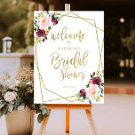 Blush Burgundy Floral Bridal Shower Welcome Foam Board<br><div class="desc">Cute blush burgundy floral, geometric welcome sign. Great for a floral-themed bridal shower. Easy to personalize with your details. Please get in touch with me via chat if you have questions about the artwork or need customization. PLEASE NOTE: For assistance on orders, shipping, product information, etc., contact Zazzle Customer Care...</div>