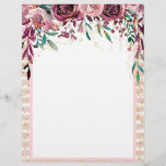 Blush & Burgundy Floral Drop & Gold Confetti Flyer<br><div class="desc">Blush & Burgundy Floral Drop & Gold Confetti Blank Flyers</div>