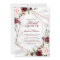 Blush Burgundy Floral Gold Frame Bridal Shower