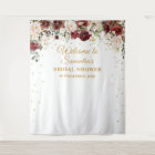 Blush burgundy floral gold frame Bridal Shower