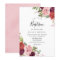 Blush & Burgundy Flowers Baptism Invitation