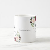Blush Burgundy Flowers Womans 80th Birthday Gift Coffee Mug (Center)