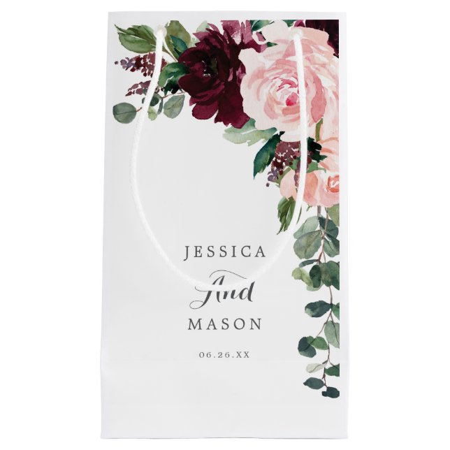 Blush Burgundy Hotel Wedding Gift Bag (Front)