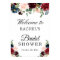 Blush Burgundy Red Blue Floral Bridal Shower Sign