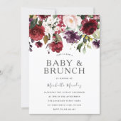 Blush Burgundy Watercolor Baby Shower & Brunch Invitation (Front)