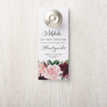Blush Burgundy Wedding Door Hanger Do Not Disturb Blush Burgundy Wedding Door Hanger Do Not Disturb