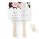 Blush Burgundy Wedding Program Fan