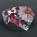 Blush Burgundy White Floral Wedding Neck Tie<br><div class="desc">Here's a tie suitable for the groom and/or groomsmen at his wedding. This design features a modern, burgundy and blush pink floral wedding bouquet pattern on an elegant white background and was created to coordinate with its complimentary wedding suite collection. If you have a design question or would like to...</div>