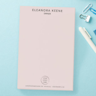 Blush Business Branded Logo, Name, Contact Info Post-it Notes