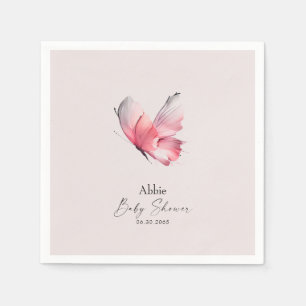Blush Butterfly Baby Shower  Napkins