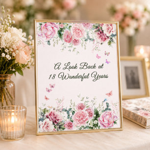 Blush Butterfly Memory Table Sign