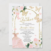 Blush Butterfly Spanish Quinceanera Invitations (Front)
