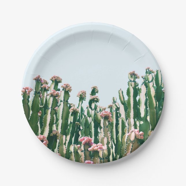 Blush Cactus Paper Plates (Front)