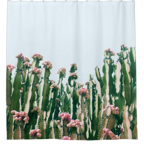 Blush Cactus Shower Curtain