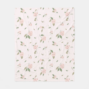 Blush Camellia Garden - Delicate Floral Comfort Fleece Blanket