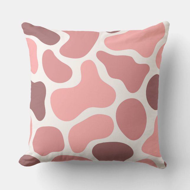 Blush Camo Throw Pillow (Front)